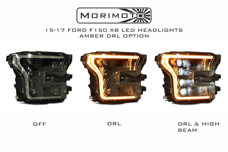 2015-2017 F150 & Raptor Morimoto XB LED Headlights, Amber Outlines - NEO Garage