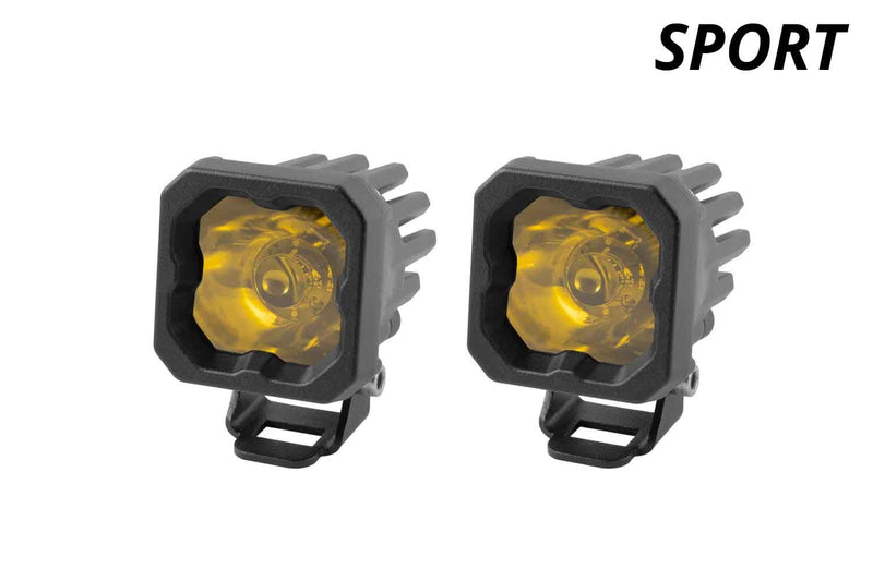 Diode Dynamics Stage Series C1 Yellow Sport Standard LED Pod (pair)