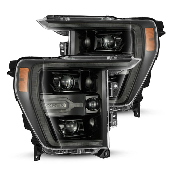 AlphaRex 21-22 Ford F150 LUXX-Series LED Projector Headlights Alpha-Black