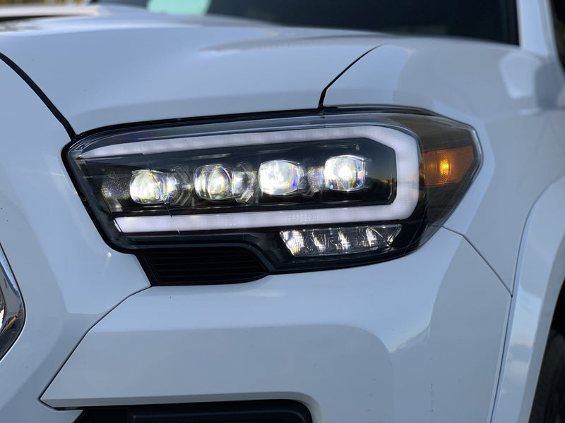 16-22 Toyota Tacoma AlphaRex NOVA-Series LED Projector Headlights Pair - Black