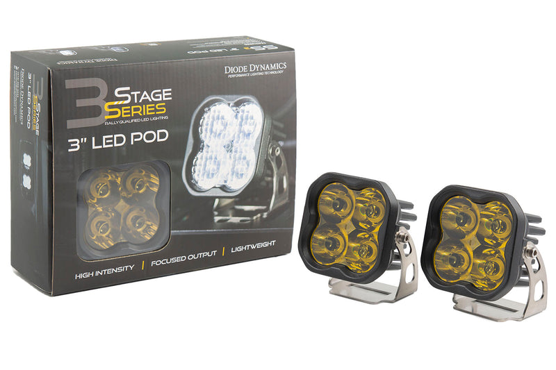 Diode Dynamics Stage Series 3" | Sport Yellow | SAE/DOT LED Pod - Pair - NEO Garage