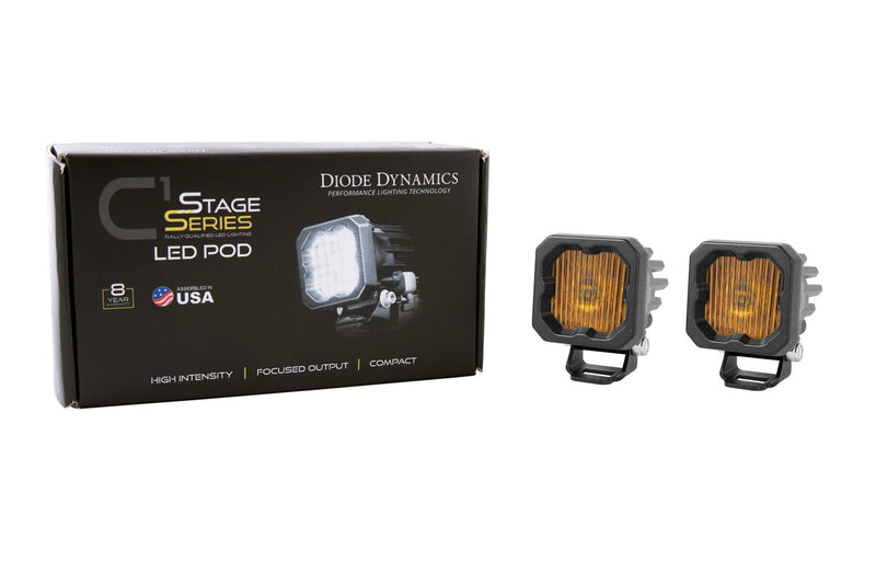 Diode Dynamics Stage Series C1 Yellow SAE Fog Standard LED Pod (pair)