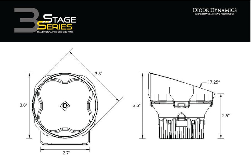 Diode Dynamics Stage Series 3" SAE/DOT Sport ANGLED LED Pod - Pair - NEO Garage